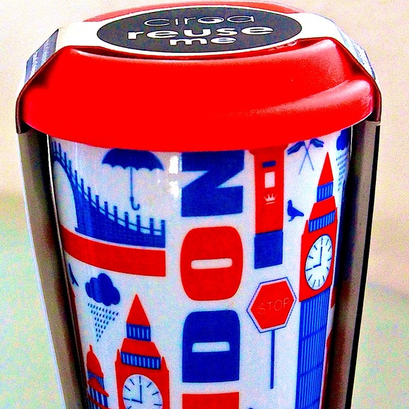 CIROA REUSE ME TRAVEL MUG LONDON LANDMARKS SILICON LID COFFEE 10 OZ MULTI… - Picture 2 of 5